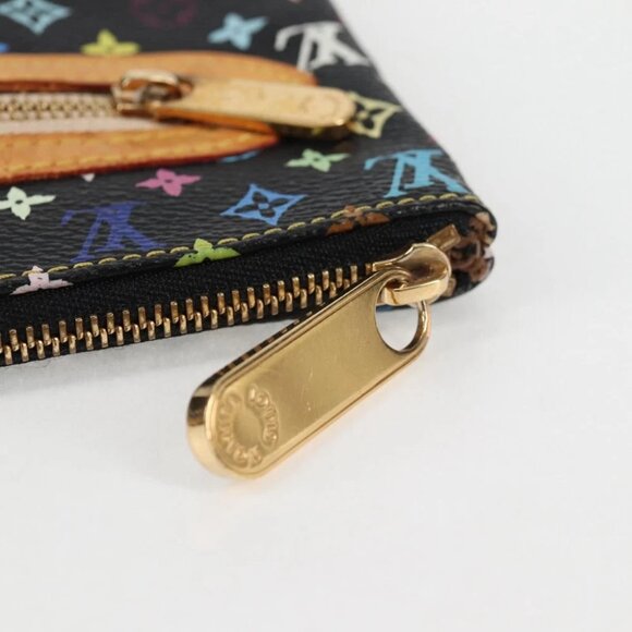 LOUIS VUITTON Monogram Multicolor Pochette GM Pouch Black M60027 LV Auth 127036V - Picture 4 of 15